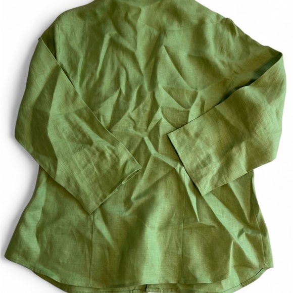 Women's Light Green Button Down Shirt - Picture 2 of 3